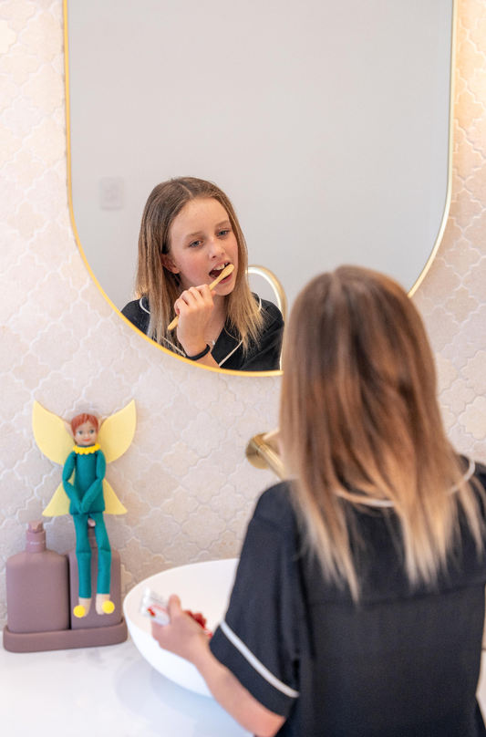 Tooth Pixie doll helping kids with tooth brushing motivation Australia