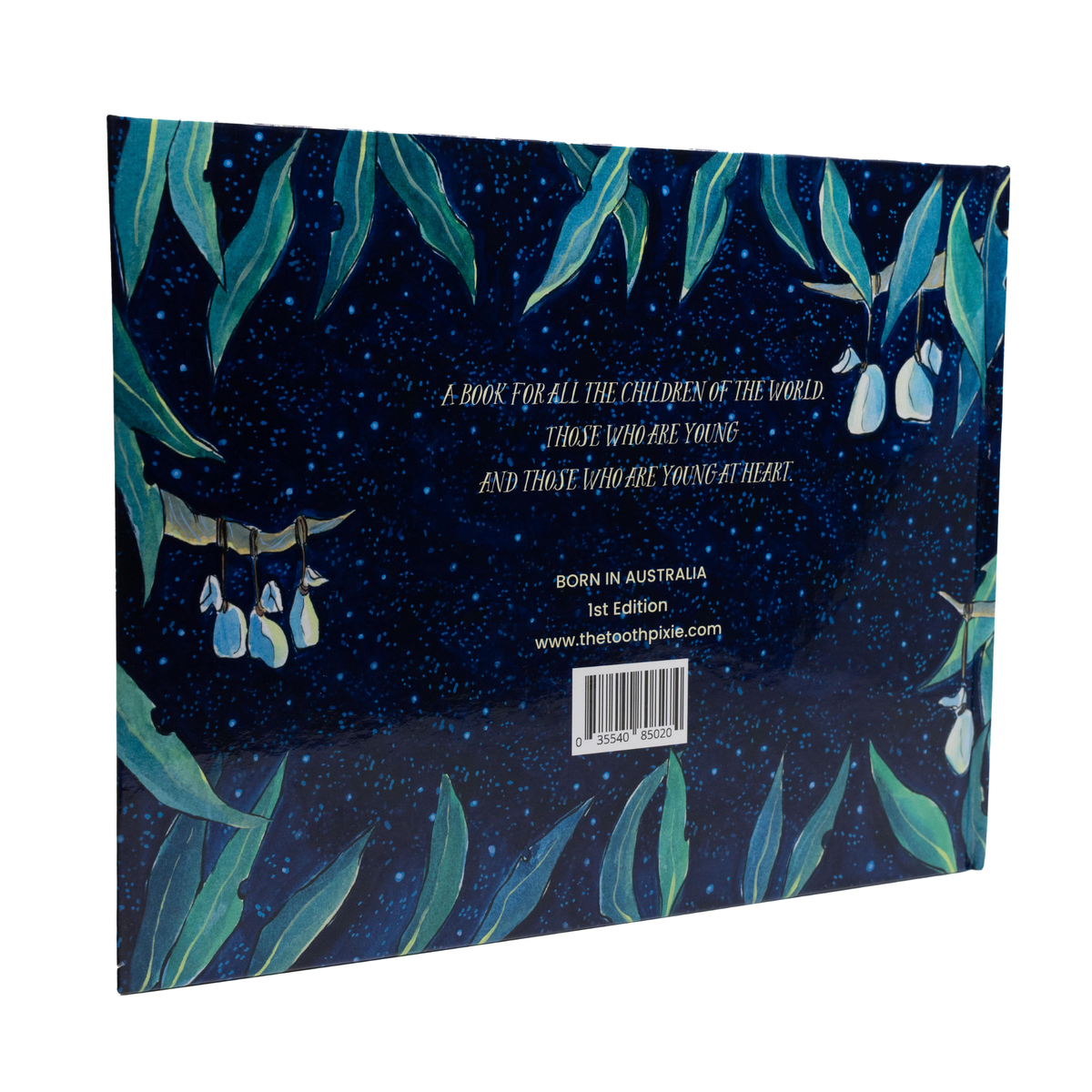 Book cover with a starry night design and text on a white background